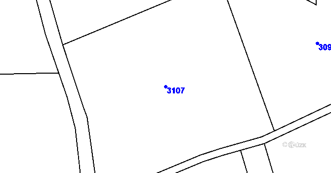 Parcela st. 3107 v KÚ Čečelovice, Katastrální mapa