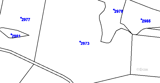 Parcela st. 2973 v KÚ Čečelovice, Katastrální mapa