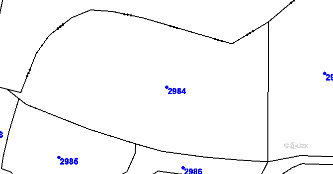 Parcela st. 2984 v KÚ Čečelovice, Katastrální mapa