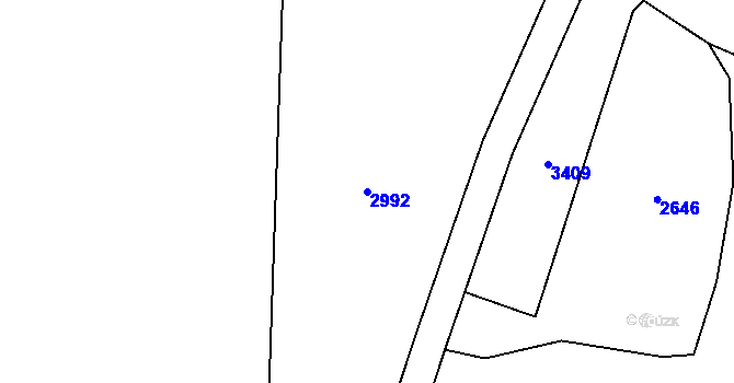 Parcela st. 2992 v KÚ Čečelovice, Katastrální mapa