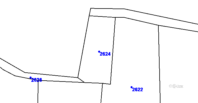Parcela st. 2624 v KÚ Čečelovice, Katastrální mapa