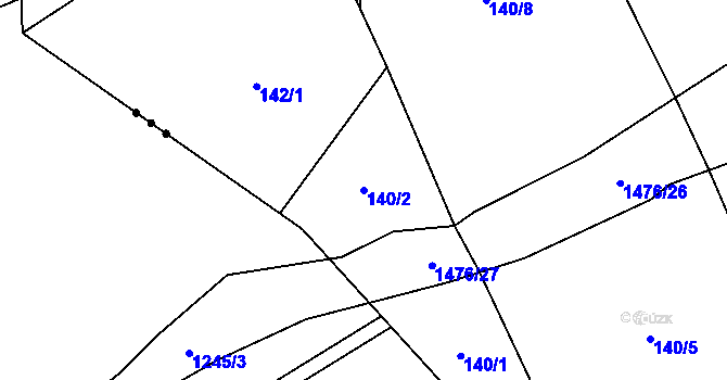 Parcela st. 140/2 v KÚ Čečovice, Katastrální mapa