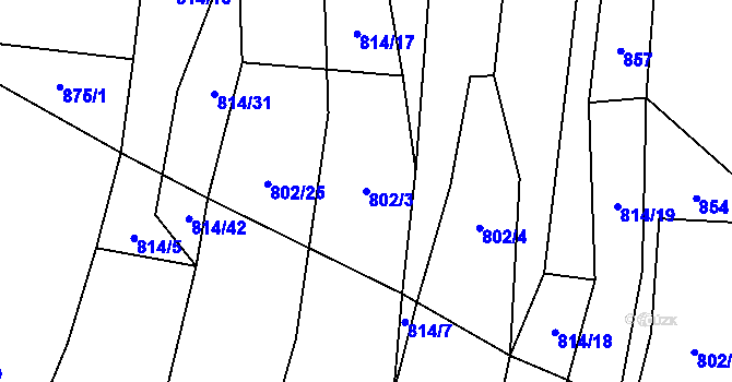 Parcela st. 802/3 v KÚ Čečovice, Katastrální mapa