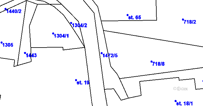 Parcela st. 1472/5 v KÚ Čečovice, Katastrální mapa