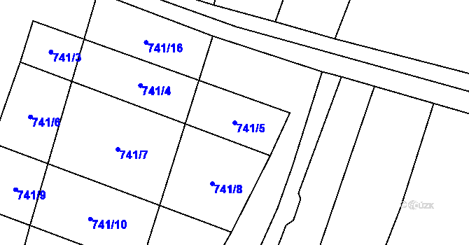 Parcela st. 741/5 v KÚ Čečovice, Katastrální mapa
