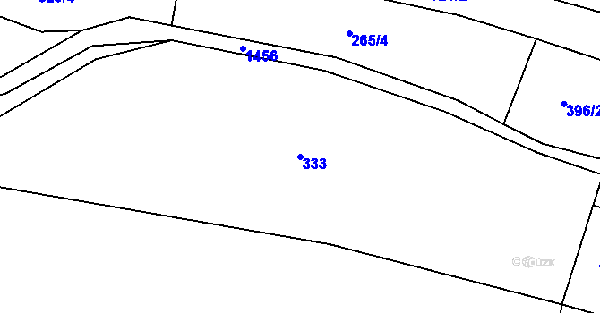 Parcela st. 333 v KÚ Čečovice, Katastrální mapa