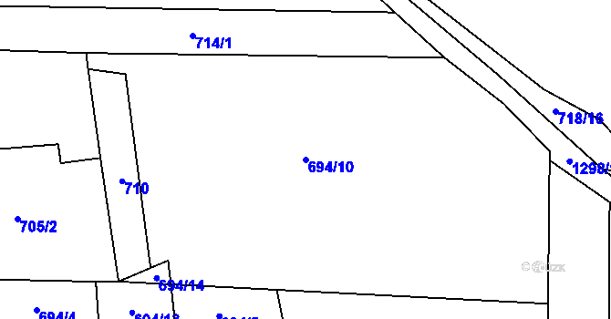 Parcela st. 694/10 v KÚ Čečovice, Katastrální mapa