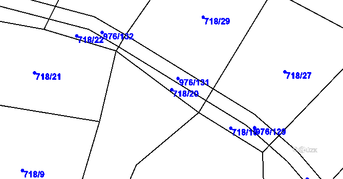 Parcela st. 718/20 v KÚ Čečovice, Katastrální mapa