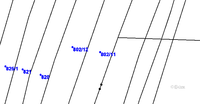 Parcela st. 802/11 v KÚ Čečovice, Katastrální mapa