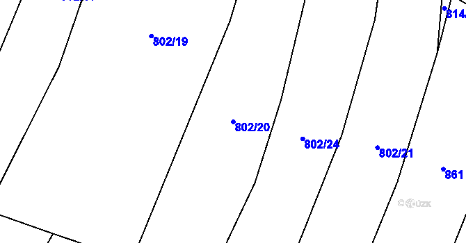 Parcela st. 802/20 v KÚ Čečovice, Katastrální mapa