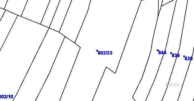 Parcela st. 802/23 v KÚ Čečovice, Katastrální mapa
