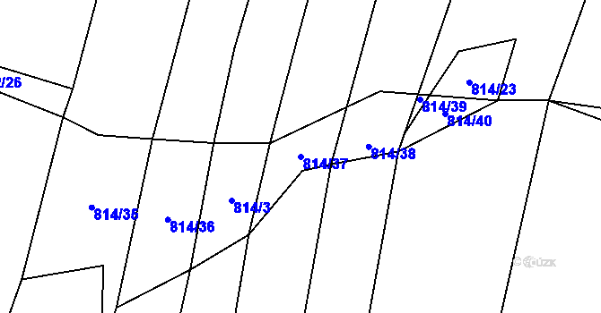Parcela st. 814/37 v KÚ Čečovice, Katastrální mapa
