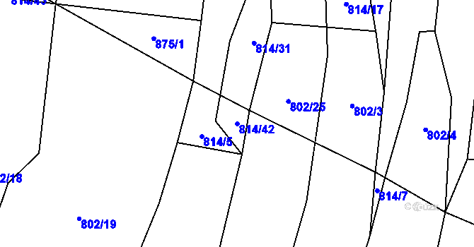 Parcela st. 814/42 v KÚ Čečovice, Katastrální mapa