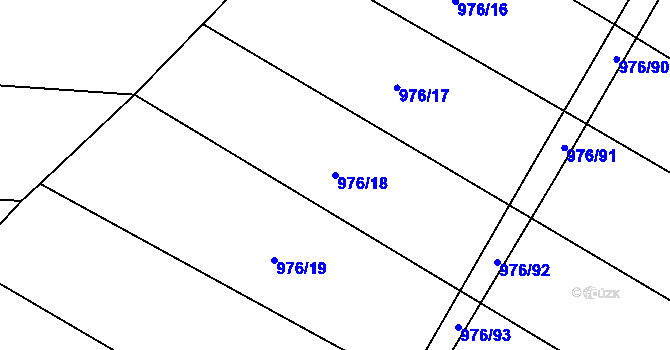 Parcela st. 976/18 v KÚ Čečovice, Katastrální mapa