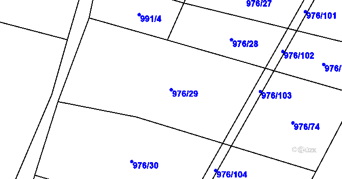 Parcela st. 976/29 v KÚ Čečovice, Katastrální mapa