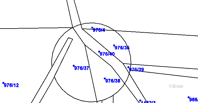 Parcela st. 976/40 v KÚ Čečovice, Katastrální mapa