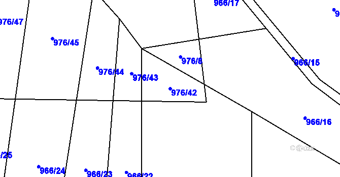 Parcela st. 976/42 v KÚ Čečovice, Katastrální mapa