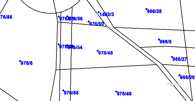Parcela st. 976/48 v KÚ Čečovice, Katastrální mapa