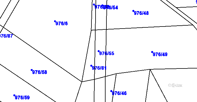 Parcela st. 976/55 v KÚ Čečovice, Katastrální mapa