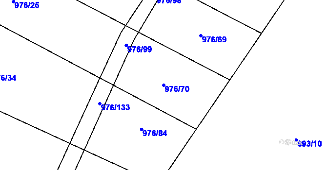 Parcela st. 976/70 v KÚ Čečovice, Katastrální mapa