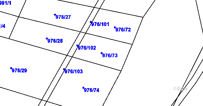 Parcela st. 976/73 v KÚ Čečovice, Katastrální mapa