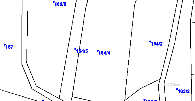 Parcela st. 154/4 v KÚ Měrčín, Katastrální mapa