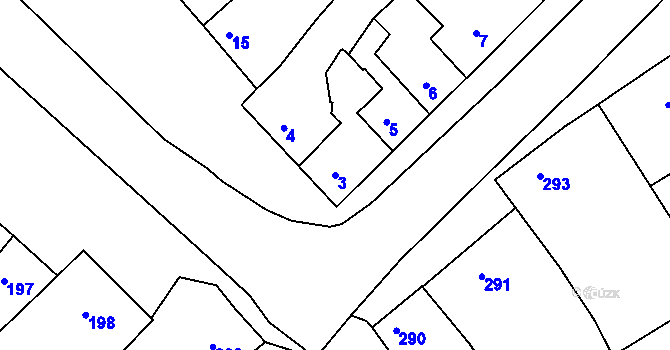 Parcela st. 3 v KÚ Čehovice, Katastrální mapa
