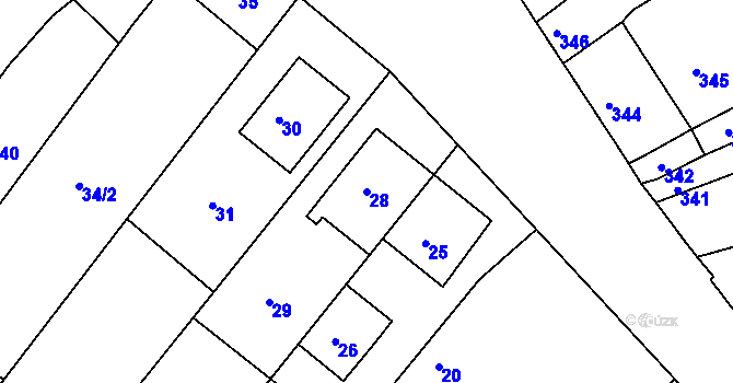 Parcela st. 28 v KÚ Čehovice, Katastrální mapa