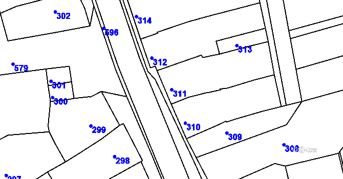Parcela st. 311 v KÚ Čehovice, Katastrální mapa