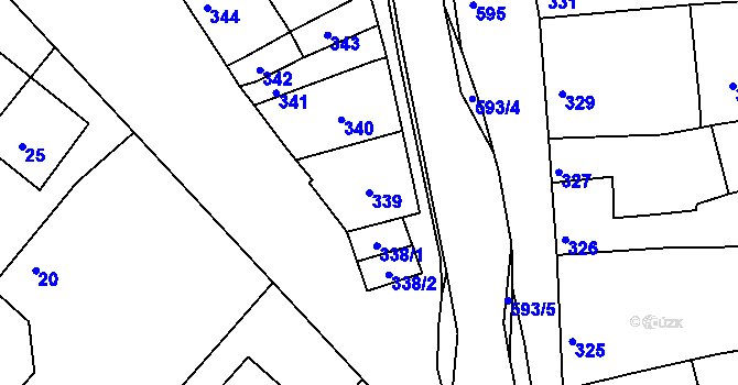 Parcela st. 339 v KÚ Čehovice, Katastrální mapa