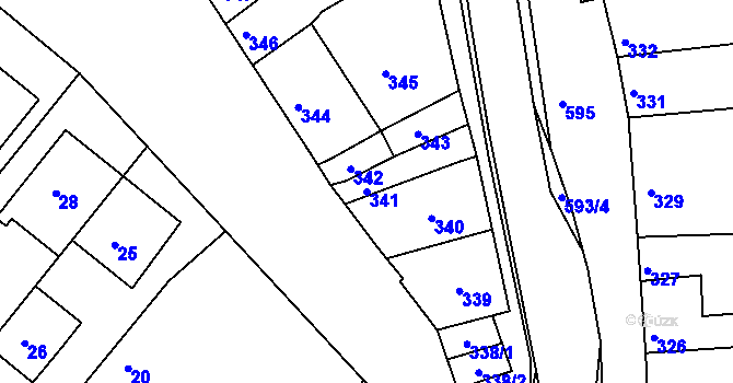 Parcela st. 341 v KÚ Čehovice, Katastrální mapa