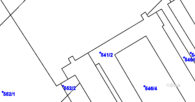 Parcela st. 541/4 v KÚ Čehovice, Katastrální mapa