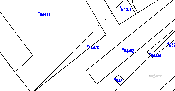 Parcela st. 544/3 v KÚ Čehovice, Katastrální mapa