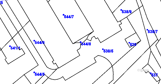 Parcela st. 544/8 v KÚ Čehovice, Katastrální mapa