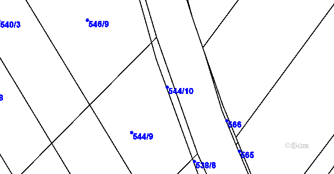 Parcela st. 544/10 v KÚ Čehovice, Katastrální mapa