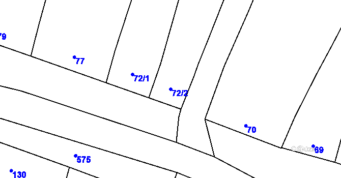 Parcela st. 72/2 v KÚ Čehovice, Katastrální mapa