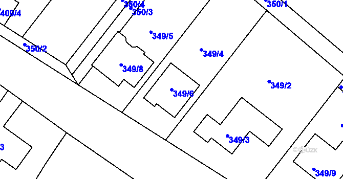 Parcela st. 349/6 v KÚ Čehovice, Katastrální mapa