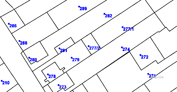 Parcela st. 277/2 v KÚ Čehovice, Katastrální mapa