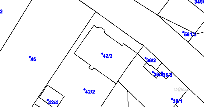 Parcela st. 42/3 v KÚ Čehovice, Katastrální mapa