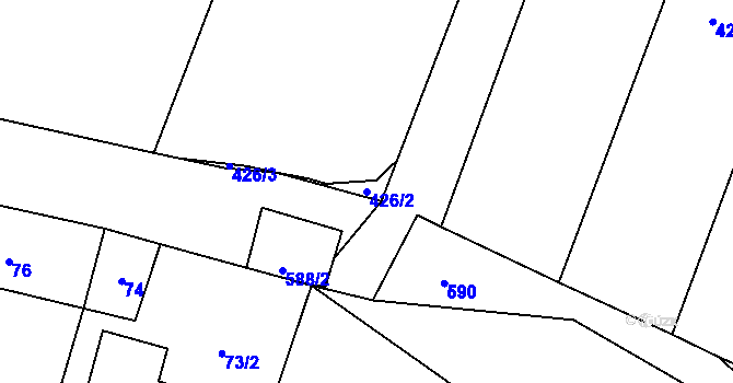 Parcela st. 426/2 v KÚ Čehovice, Katastrální mapa