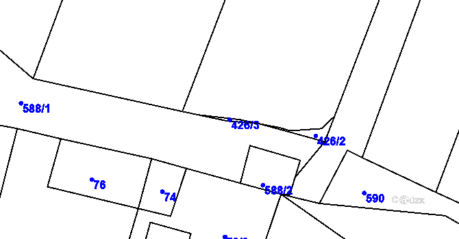 Parcela st. 426/3 v KÚ Čehovice, Katastrální mapa