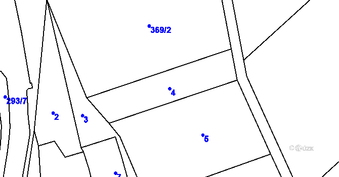Parcela st. 4 v KÚ Čechovice, Katastrální mapa