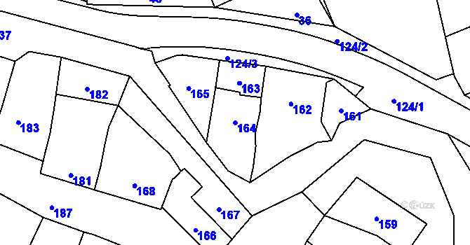 Parcela st. 164 v KÚ Čechovice, Katastrální mapa