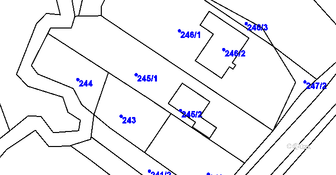 Parcela st. 245 v KÚ Čechovice, Katastrální mapa