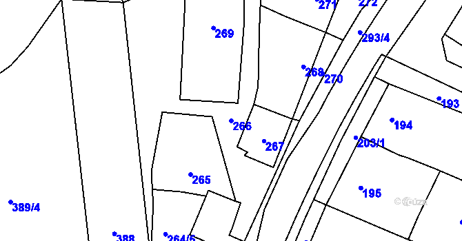 Parcela st. 266 v KÚ Čechovice, Katastrální mapa