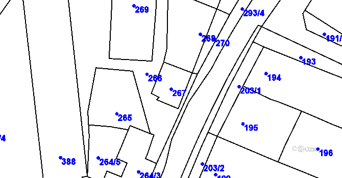 Parcela st. 267 v KÚ Čechovice, Katastrální mapa