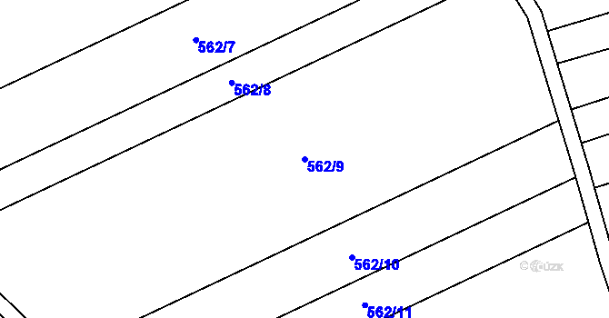 Parcela st. 562/9 v KÚ Čechovice, Katastrální mapa