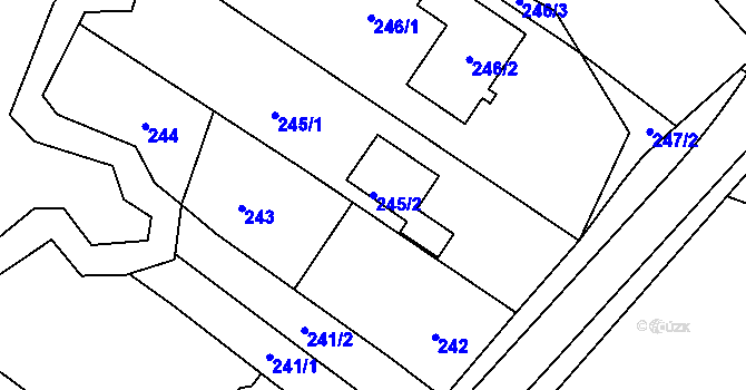 Parcela st. 245/2 v KÚ Čechovice, Katastrální mapa