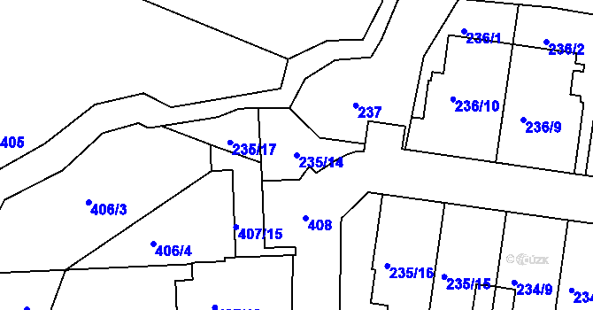 Parcela st. 235/14 v KÚ Čechovice, Katastrální mapa