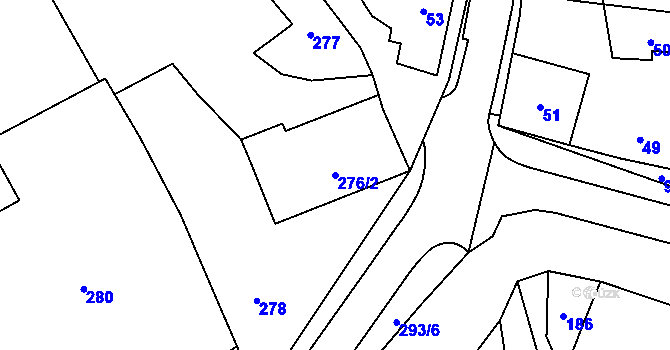 Parcela st. 276/2 v KÚ Čechovice, Katastrální mapa